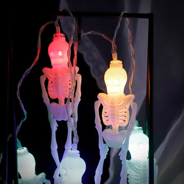 Halloween Skeleton Frame String Lights Battery Operated 12 LEDs